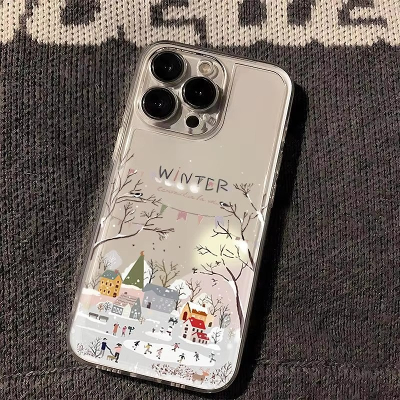 Samsung Galaxy A55 - เคสโทรศัพท์ลายหิมะฤดูหนาวสวยงามสำหรับ Samsung Galaxy S25 S24 S23