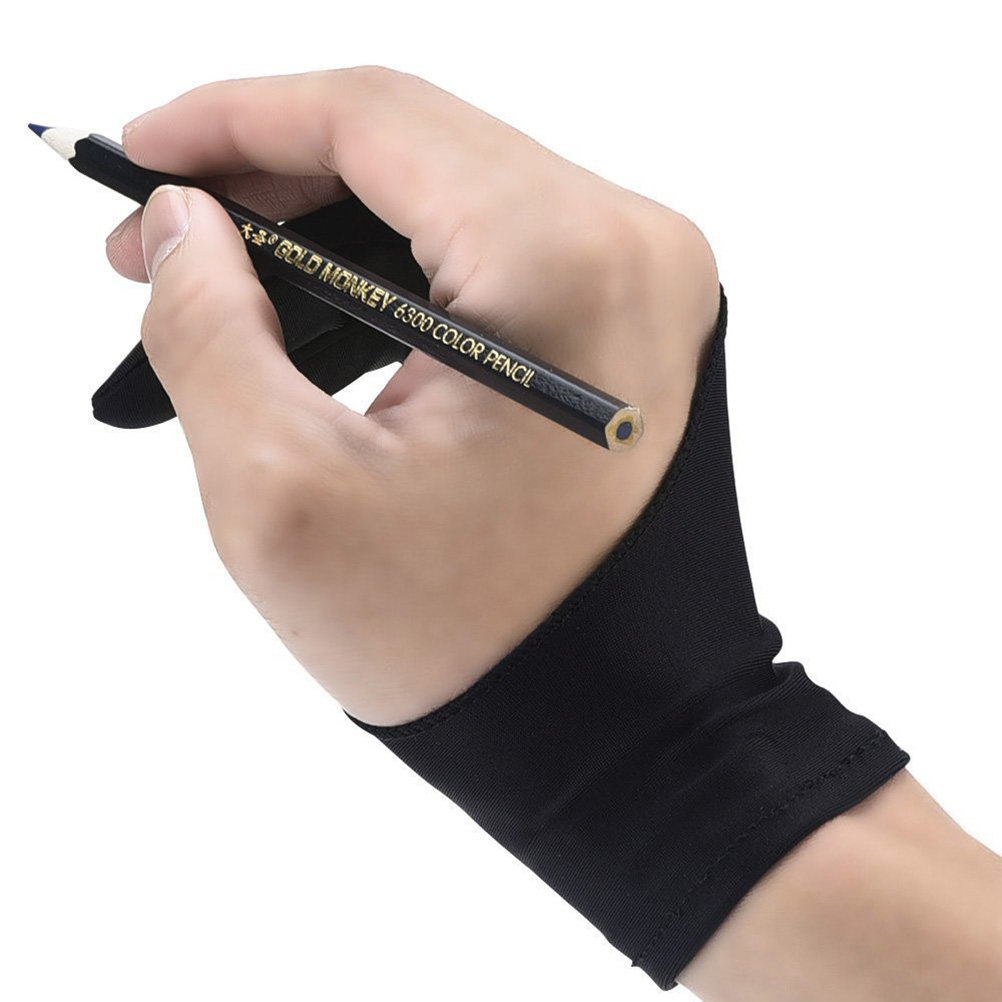 Drawing Glove Artist - ถุงมือวาดภาพสองนิ้ว 2 ชิ้น ถุงมือศิลปินระบายอากาศได้ สำหรับวาดภาพบนแท็บเล็ต ระบายสี