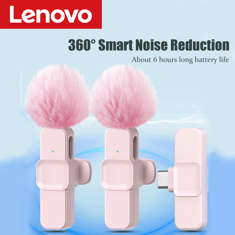 Android Tablet Gaming Accessories - ไมโครโฟนไร้สาย Lenovo สีชมพู สำหรับ iPhone Android